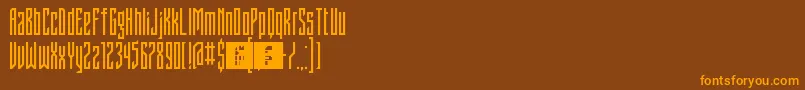 Czcionka FontstructivismRegular – pomarańczowe czcionki na brązowym tle