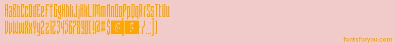 Czcionka FontstructivismRegular – pomarańczowe czcionki na różowym tle
