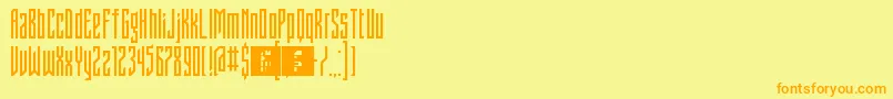 FontstructivismRegular-fontti – oranssit fontit keltaisella taustalla