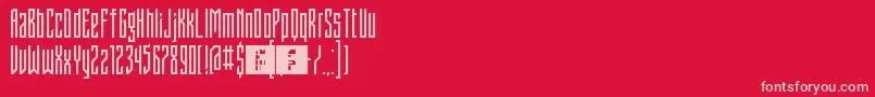 フォントFontstructivismRegular – 赤い背景にピンクのフォント