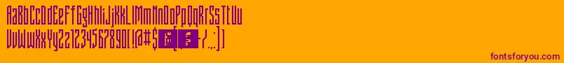FontstructivismRegular-Schriftart – Violette Schriften auf orangefarbenem Hintergrund