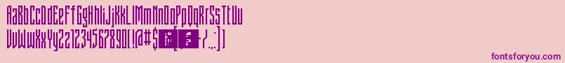 Fonte FontstructivismRegular – fontes roxas em um fundo rosa