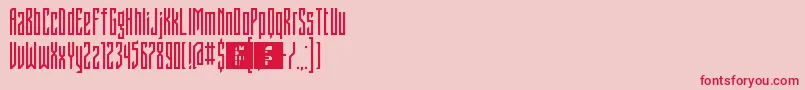 Czcionka FontstructivismRegular – czerwone czcionki na różowym tle