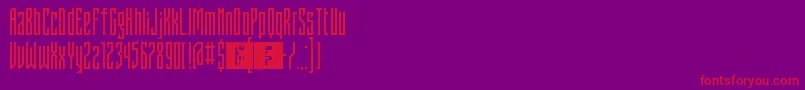 フォントFontstructivismRegular – 紫の背景に赤い文字