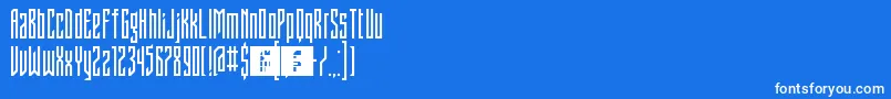 Czcionka FontstructivismRegular – białe czcionki na niebieskim tle