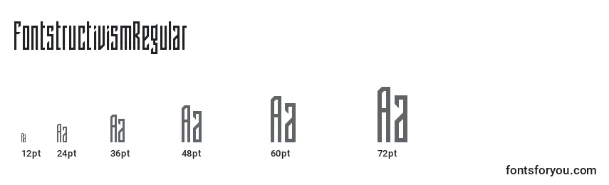 Размеры шрифта FontstructivismRegular