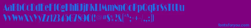 Шрифт Ritzflfcond – синие шрифты на фиолетовом фоне