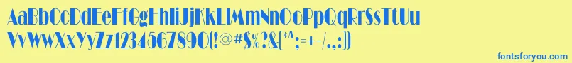 Ritzflfcond Font – Blue Fonts on Yellow Background