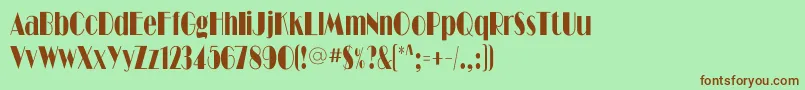 Ritzflfcond Font – Brown Fonts on Green Background