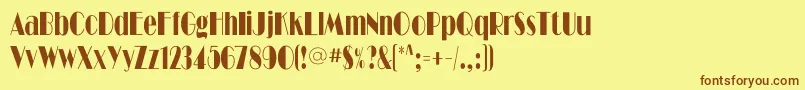 Ritzflfcond Font – Brown Fonts on Yellow Background