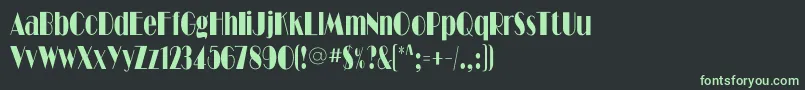 フォントRitzflfcond – 黒い背景に緑の文字