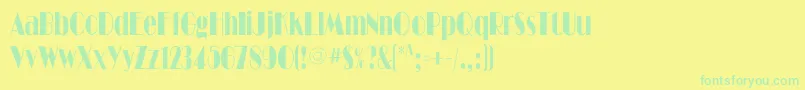 Ritzflfcond-Schriftart – Grüne Schriften auf gelbem Hintergrund