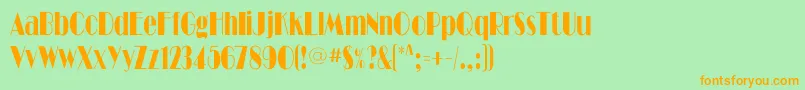 Ritzflfcond-Schriftart – Orangefarbene Schriften auf grünem Hintergrund