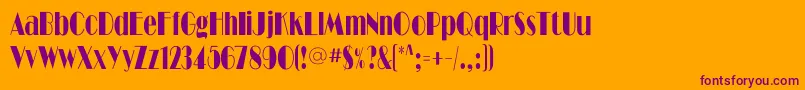 Ritzflfcond Font – Purple Fonts on Orange Background