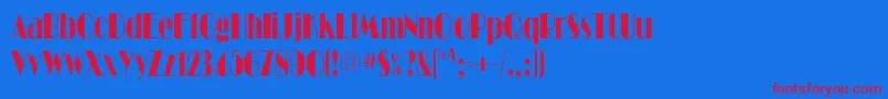 フォントRitzflfcond – 赤い文字の青い背景