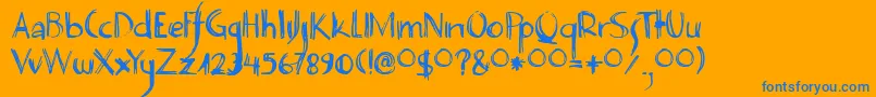 DecoPimp Font – Blue Fonts on Orange Background