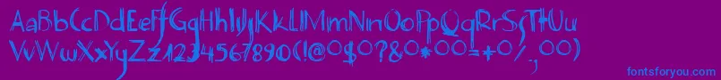 DecoPimp Font – Blue Fonts on Purple Background