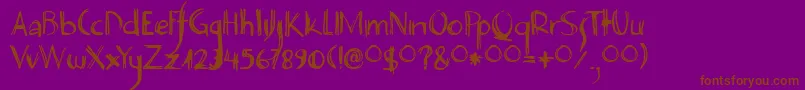 DecoPimp Font – Brown Fonts on Purple Background