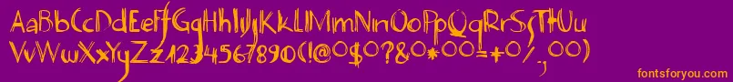 DecoPimp Font – Orange Fonts on Purple Background