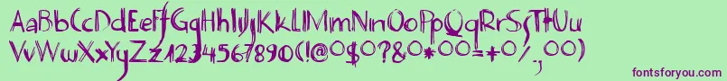 DecoPimp Font – Purple Fonts on Green Background