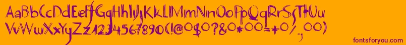 DecoPimp Font – Purple Fonts on Orange Background