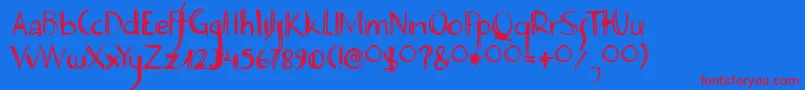 DecoPimp Font – Red Fonts on Blue Background