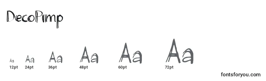 Размеры шрифта DecoPimp