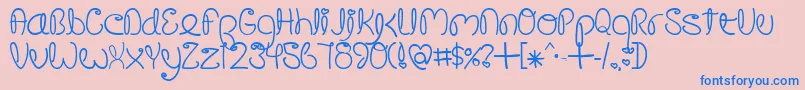 Crusogp Font – Blue Fonts on Pink Background