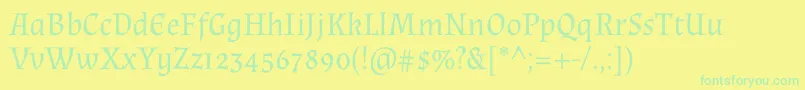 Шрифт AlmendraRegular – зелёные шрифты на жёлтом фоне