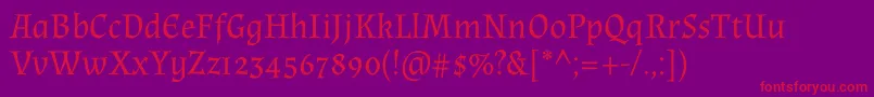 AlmendraRegular Font – Red Fonts on Purple Background