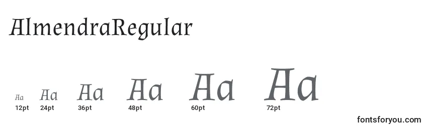 Размеры шрифта AlmendraRegular