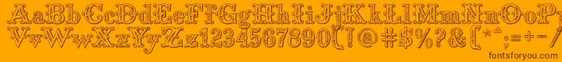 Saddlery Font – Brown Fonts on Orange Background