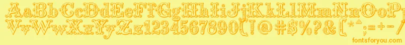 Saddlery Font – Orange Fonts on Yellow Background