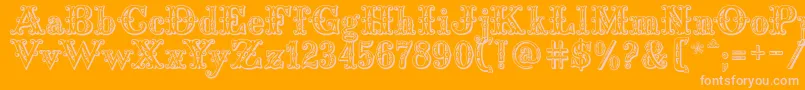 Saddlery Font – Pink Fonts on Orange Background