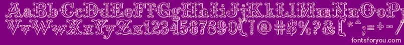 Saddlery-Schriftart – Rosa Schriften auf violettem Hintergrund