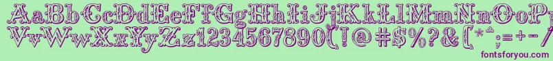Saddlery Font – Purple Fonts on Green Background