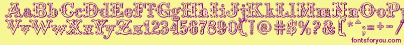 More about Saddlery Font Saddlery Font – Purple Fonts on Yellow Background