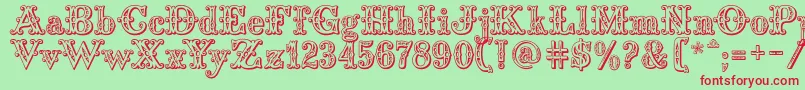 Saddlery Font – Red Fonts on Green Background