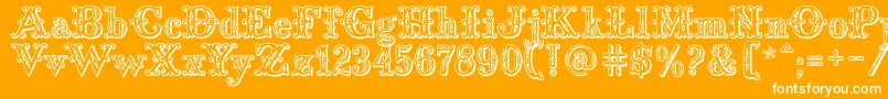 Saddlery Font – White Fonts on Orange Background