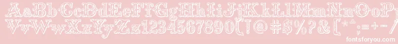 Saddlery-Schriftart – Weiße Schriften auf rosa Hintergrund