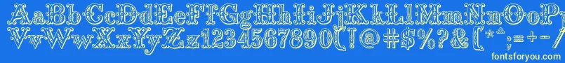 Saddlery Font – Yellow Fonts on Blue Background