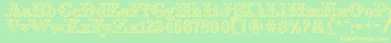 Saddlery Font – Yellow Fonts on Green Background