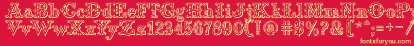 Saddlery Font – Yellow Fonts on Red Background