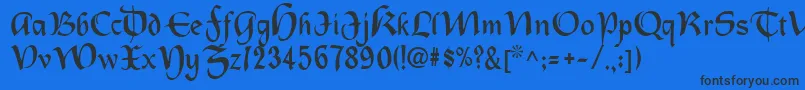 Oldcountry Font – Black Fonts on Blue Background