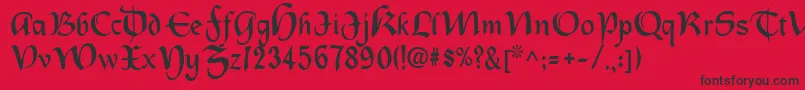 フォントOldcountry – 赤い背景に黒い文字