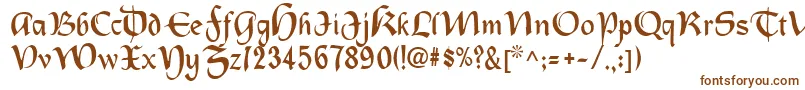 Oldcountry-Schriftart – Braune Schriften auf weißem Hintergrund