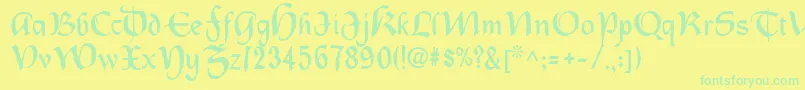 Oldcountry Font – Green Fonts on Yellow Background