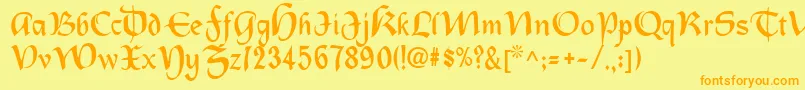 Oldcountry Font – Orange Fonts on Yellow Background