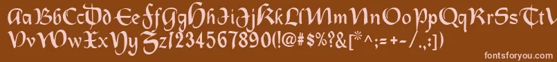 Oldcountry Font – Pink Fonts on Brown Background