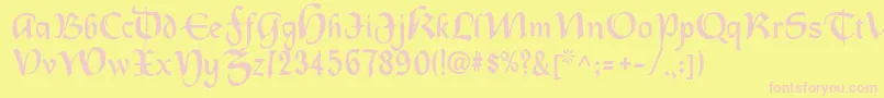 Oldcountry Font – Pink Fonts on Yellow Background